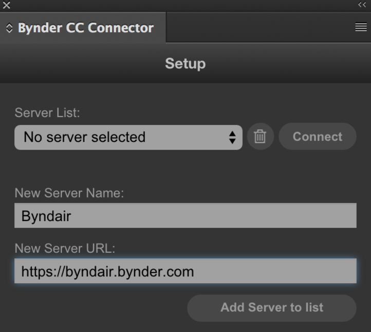 Adobe Creative Cloud Connector Bynder Support