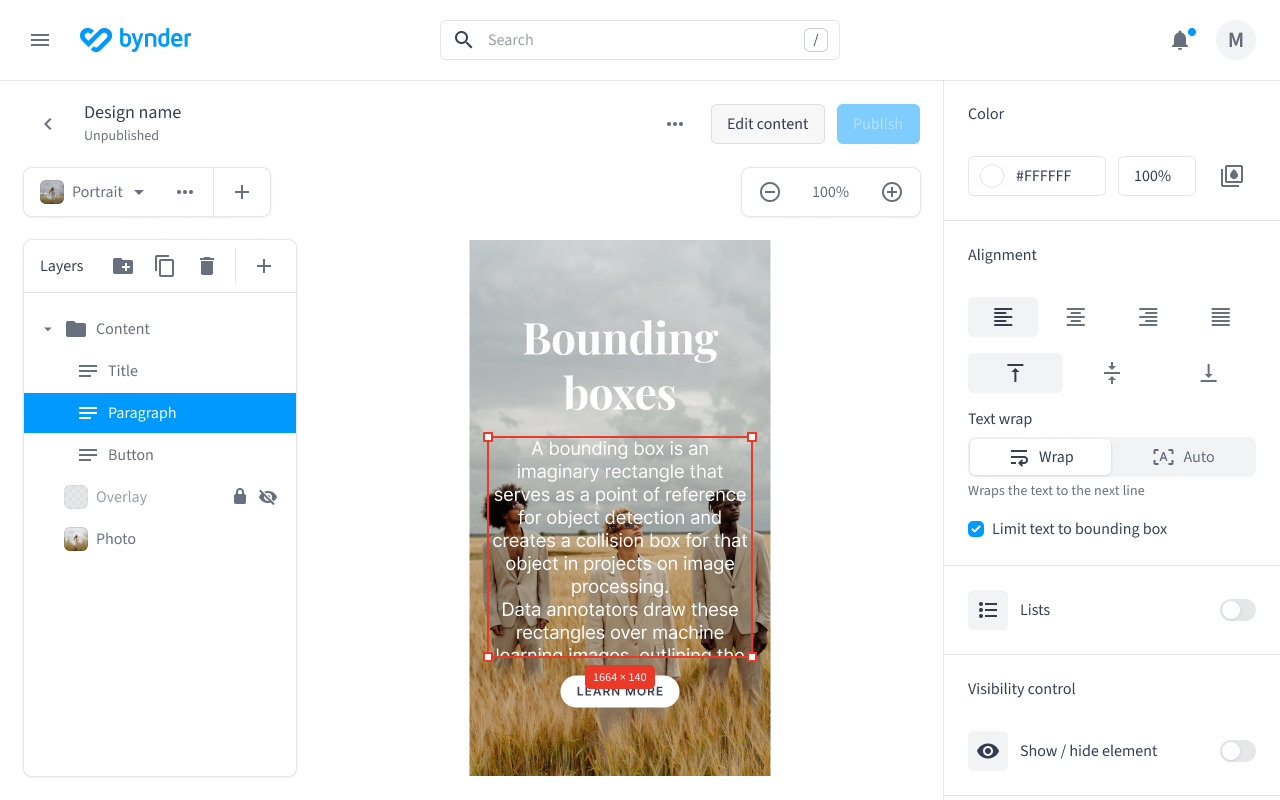 Set the Wrap Mode of Text in Studio – Bynder Support